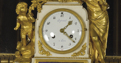 Directoire ormolu-mounted 18th-century French mantel clock, Brodie Castle