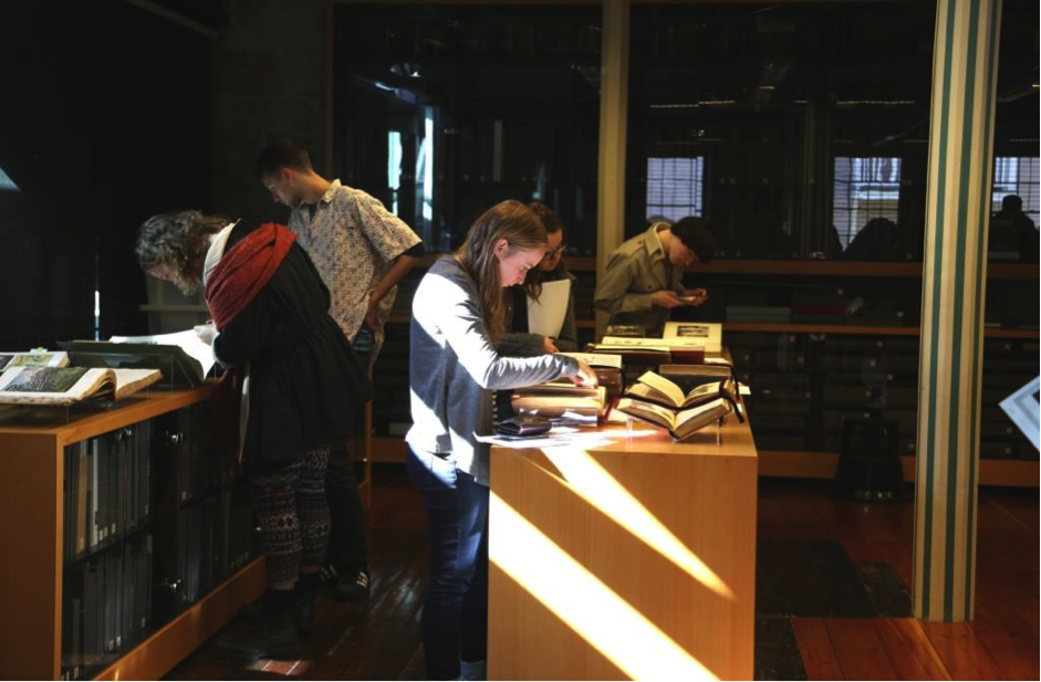 HPU students in the Caroline Simpson Library & Research Collection. Photo (c) Jennifer Rayner for Sydney Living Museums