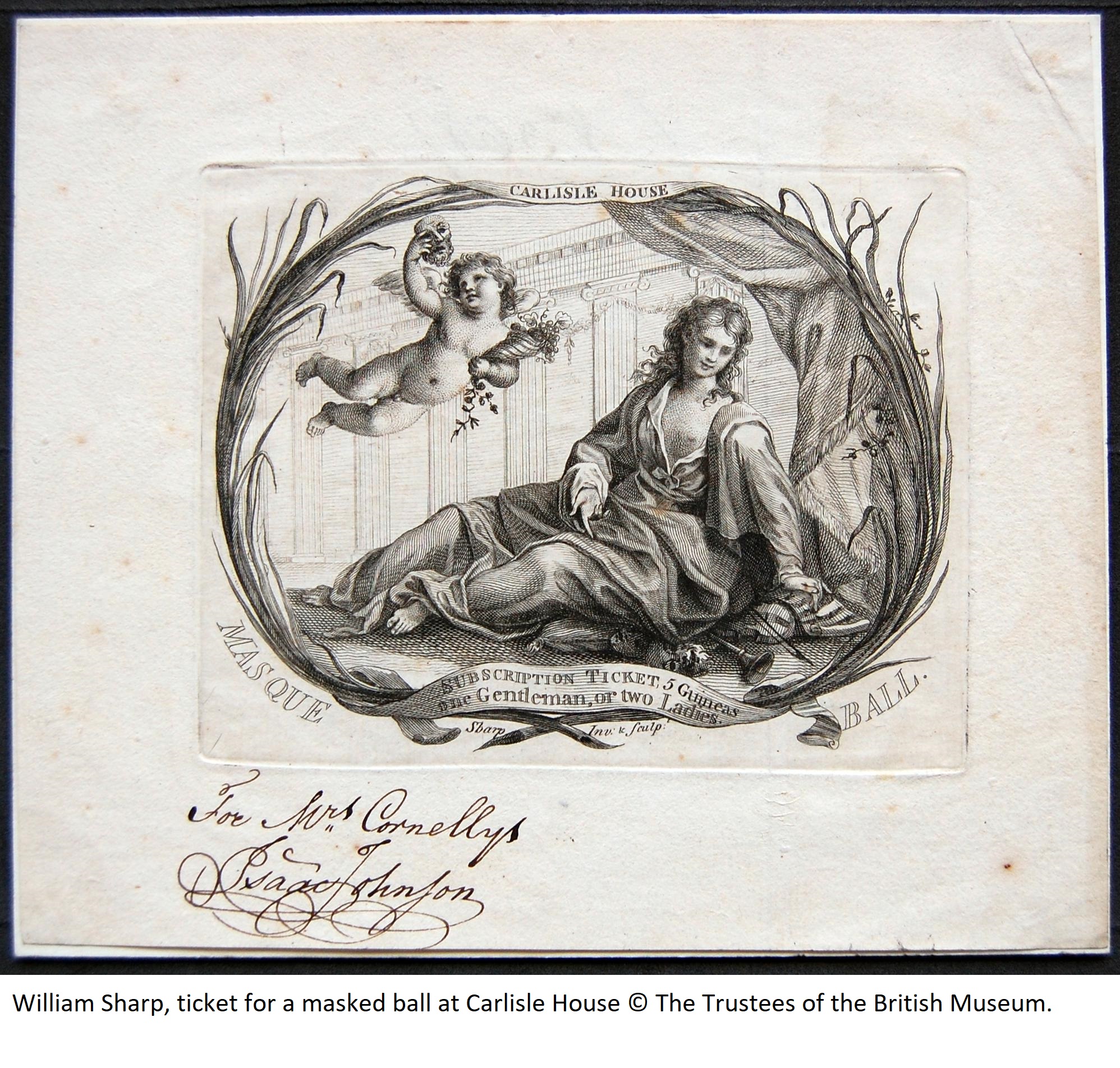 William Sharp, ticket for a masked ball at Carlisle House © The Trustees of the British Museum.
