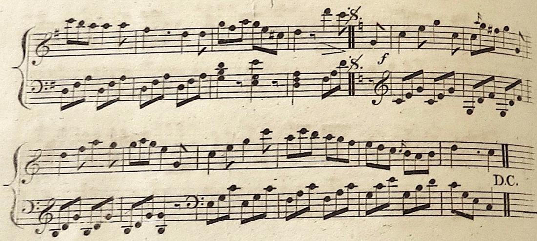 Extract of the score from James Paine's 12th Set of Quadrilles, 2008TW-2163. Houghton Library, Harvard University. Extract of the score from James Paine's 12th Set of Quadrilles, 2008TW-2163. Houghton Library, Harvard University.
